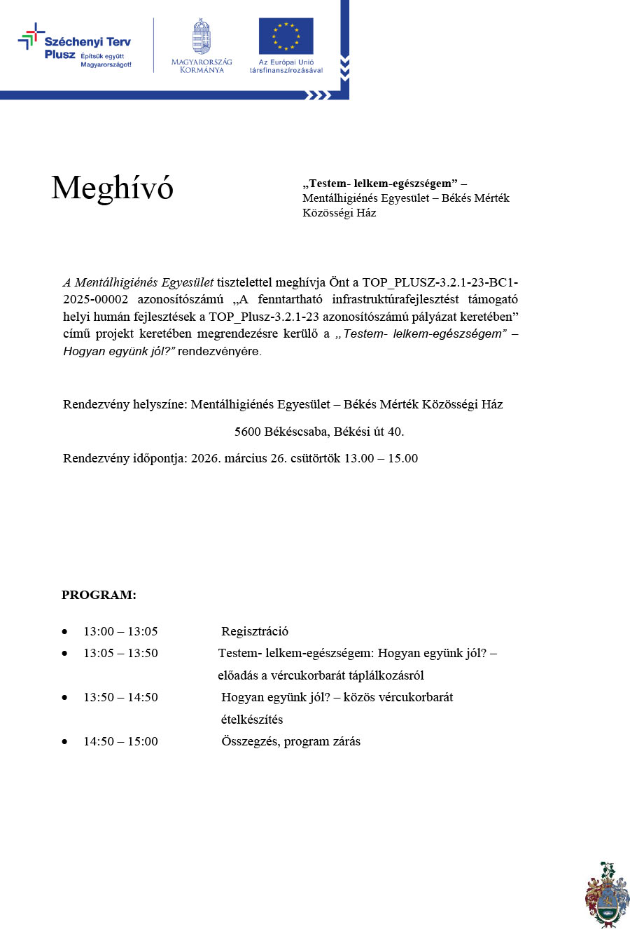 meghv testem lelkem egszsgem 1. alkalom